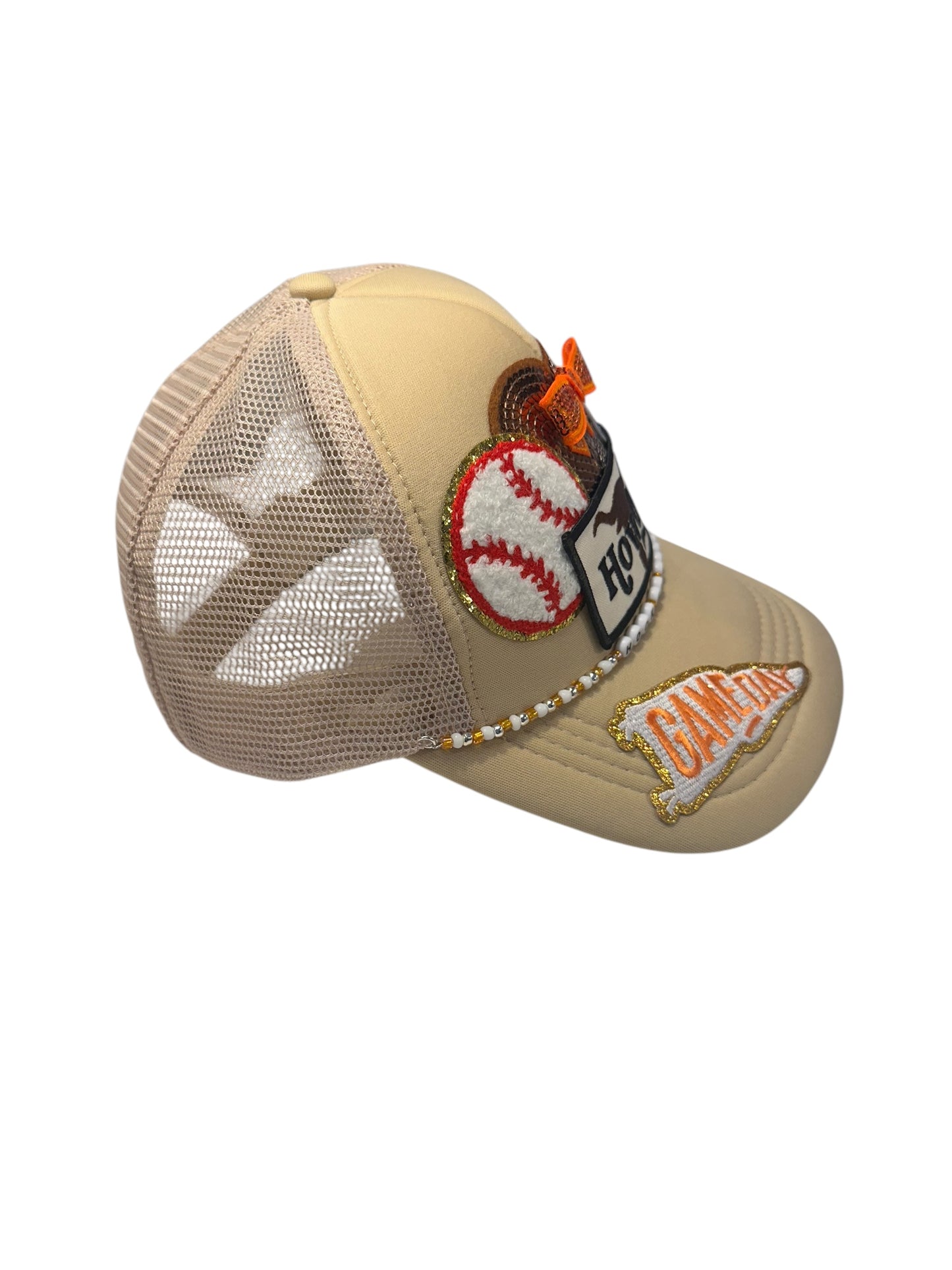 Hook em' Horns Texas Longhorns GameDay Baseball Hat with Beaded Hat Belt