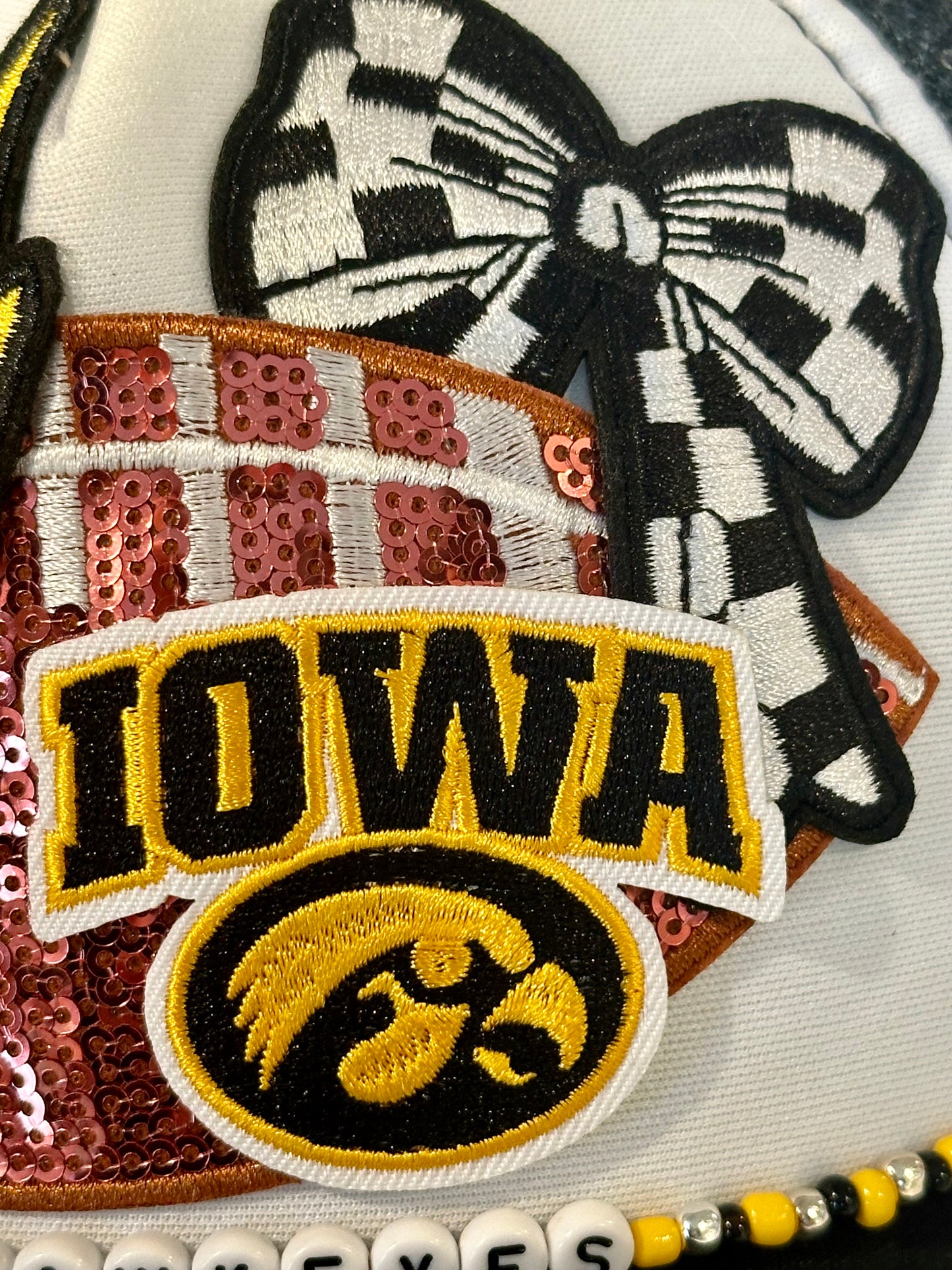 YTK Iowa Hawkeyes GameDay Trucker Hat with Beaded Hat Belt