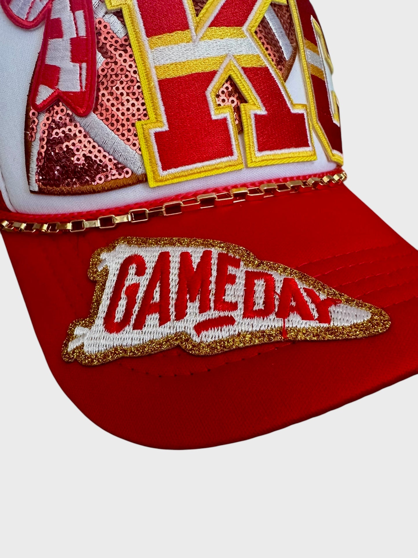 Retro Vibes Kansas City Chiefs GameDay Trucker Hat with Gold Hat Chain